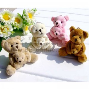 8cm 母子熊吊飾公仔 (混色)